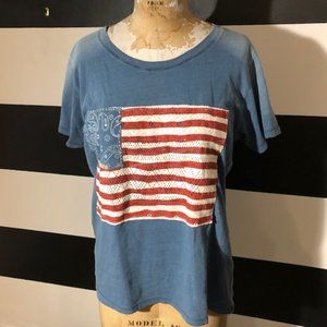 LUCKY BRAND American Flag T-Shirt  L